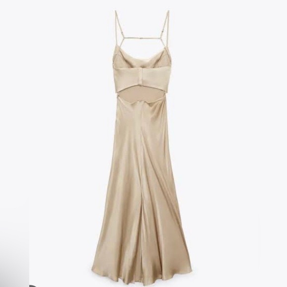 Satin Effect Cut Out Dress